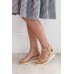 Lazarus Tan Leather Espadrille Wedge